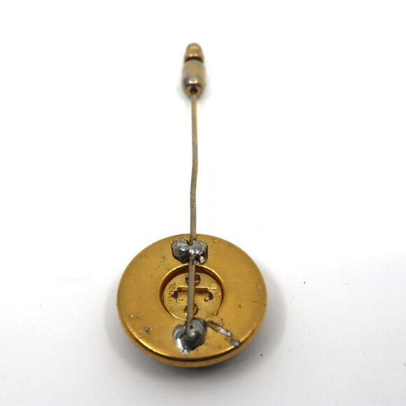 CHANEL Coco Mark Lapel Pin/Tie Clip Brooch in Gold and Black with Engraved Lo... - Picture 3 of 12